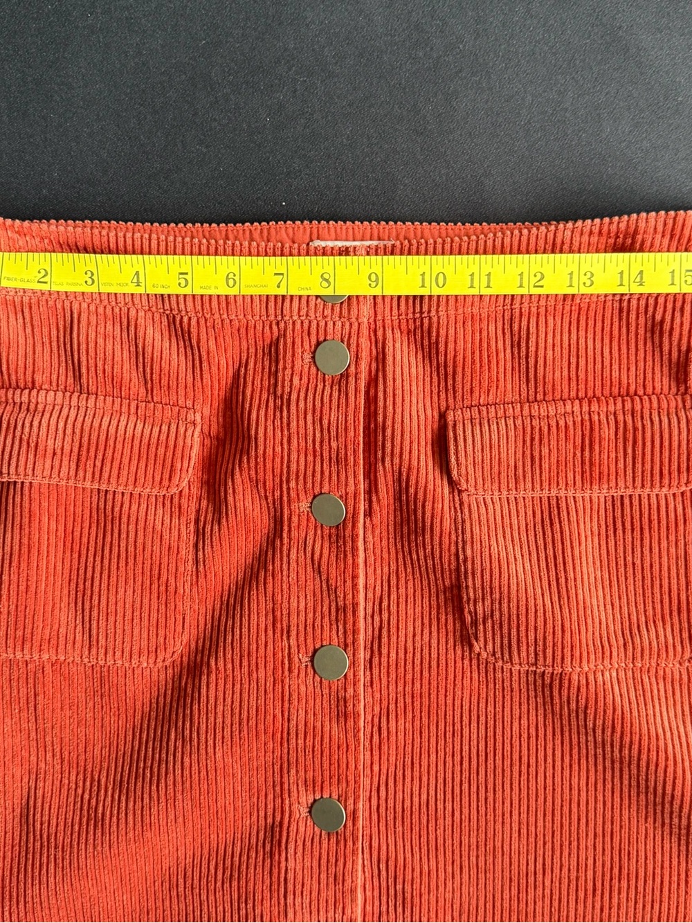 LOFT Rust Corduroy Button-Front Midi Skirt - Picture 3 of 6